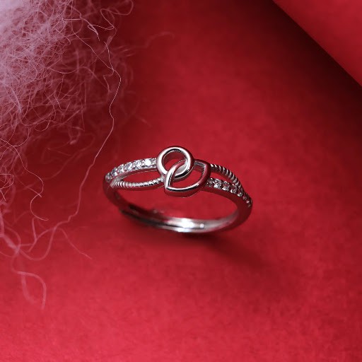 Eternal Bond Interlocking Heart & Circle Ring in Sterling Silver