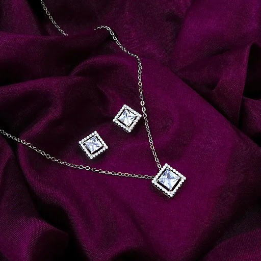 925 Sterling Silver Square Huggie Hoop Earrings with Pave Zirconia