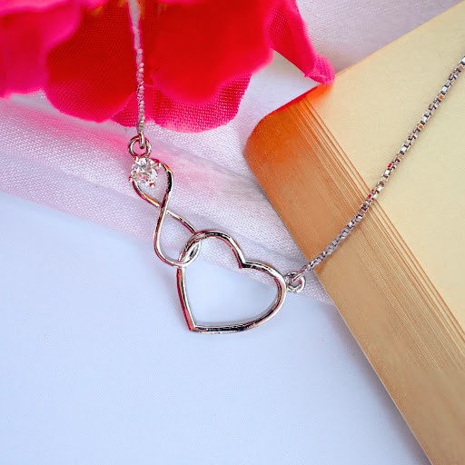 925 Sterling Silver Infinity Heart Necklace