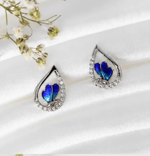 Serene Morpho Butterfly Open-Frame Stud Earrings