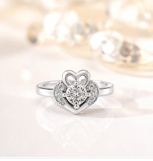 AmorGlow 925 Sterling Silver Heart-Shaped Adjustable Toe Rings (Pair)