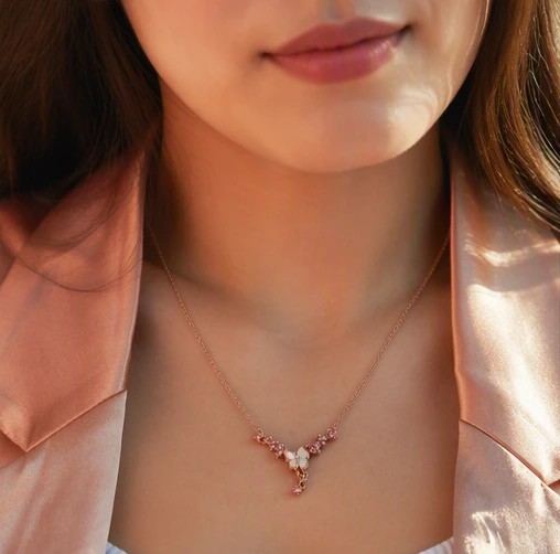Blossom & Vine Mother of Pearl Cherry Blossom Pendant 
