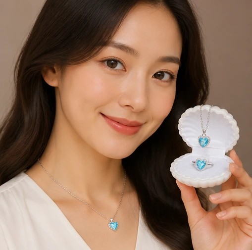 Aura Ocean Heart Pendant 