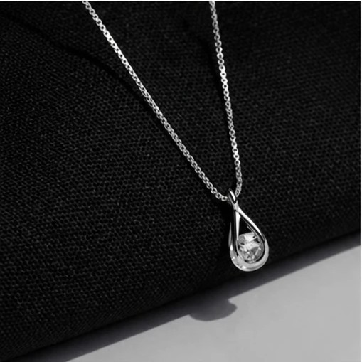 Aura Floating Teardrop Solitaire Pendant