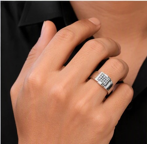 Ares Royal Multi-Stone Adjustable Silver Ring for Men
