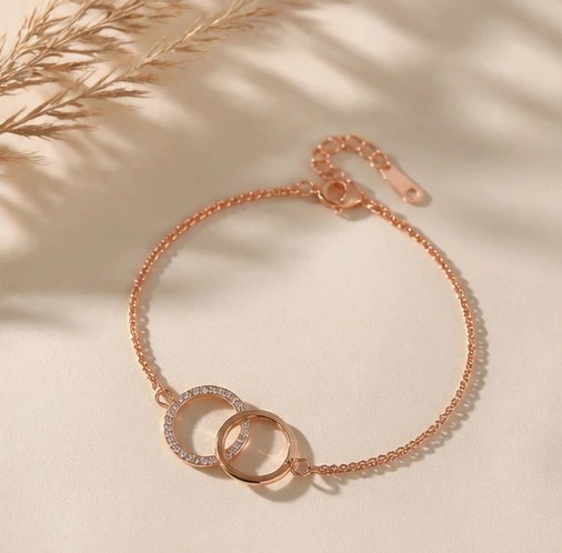 Aura Two-Tone Twin Meridian Link Bracelet