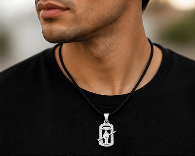 Handcrafted 925 Sterling Silver Lord Krishna Symbol Pendant for Men & Women