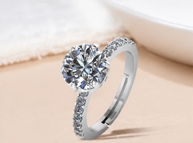 Astra Royal Classic Pavé Solitaire Adjustable Ring