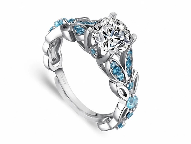 Zarkan Princess Crown 925 Sterling Silver Nature-Inspired Solitaire Ring